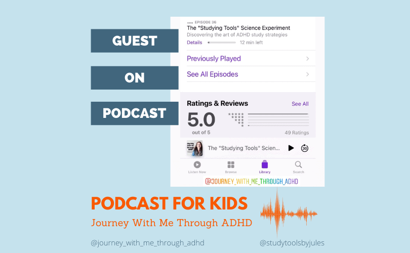 Guest on Podcast. Journey With Me Through ADHD. Episode 37. The Studying Tools Science Experiment.