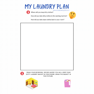 My Laundry Plan free ADHD worksheet study tools by jules